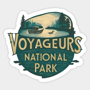 Voyageurs National Park Old Illustration Sticker